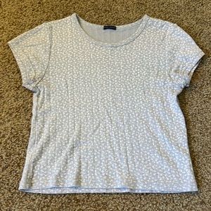 Brandy Melville Striped Blue and White Floral Shirt